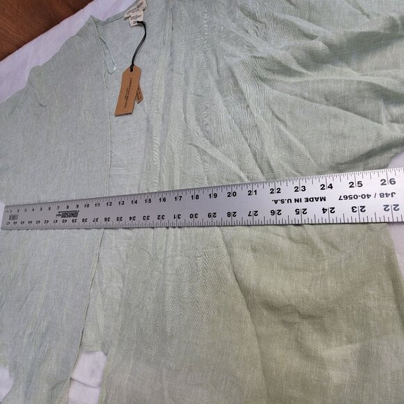 Christian Siriano Light Green Linen Blend Open Tie-Front Cardigan One Size New - Picture 6 of 7